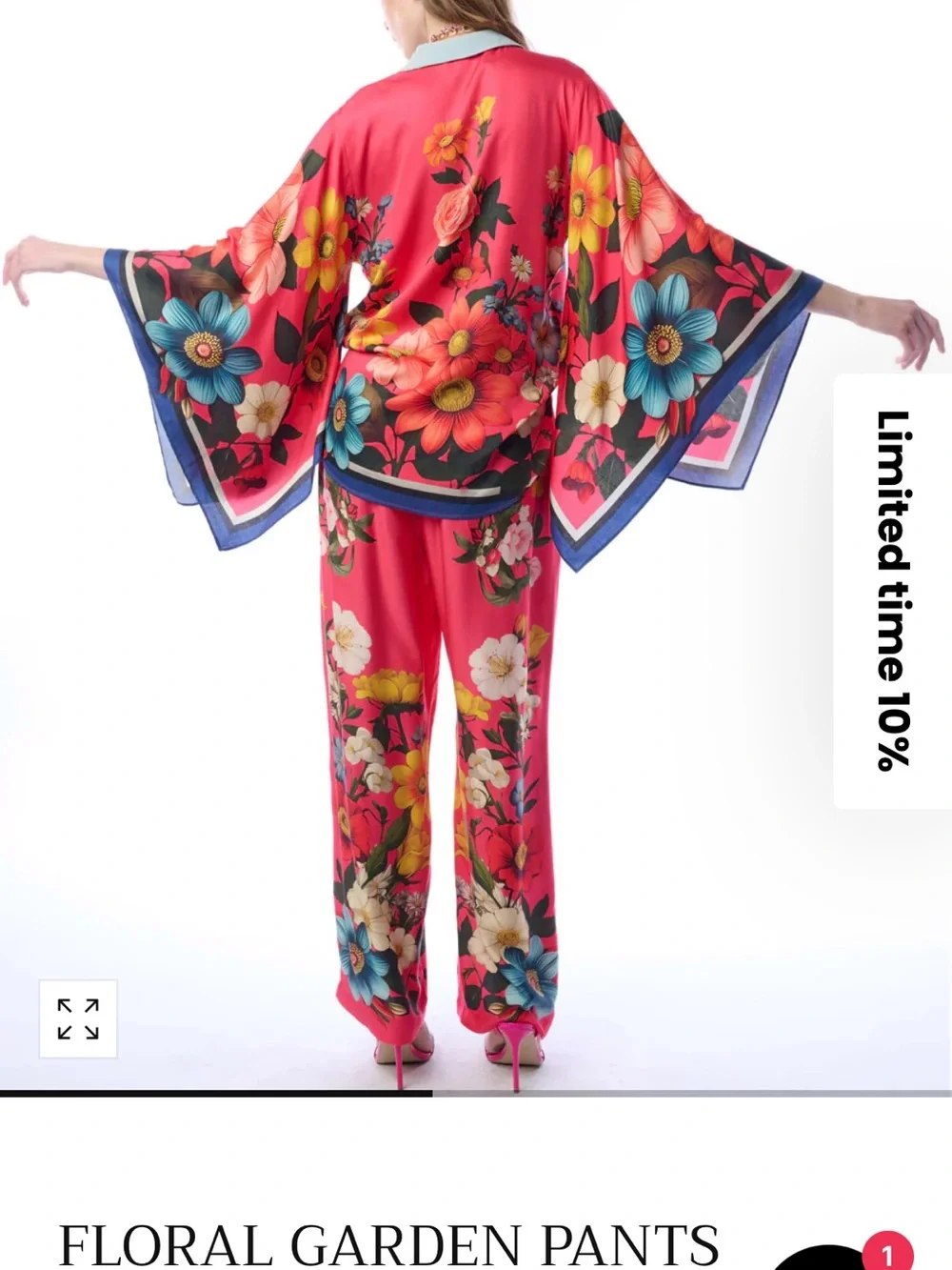 Aratta Coral Floral Wide-Leg Pants - Picture 4 of 6